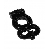 Чёрное эрекционное кольцо Rings Treadle с подхватом - Lola Games - в Грозном купить с доставкой
