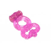 Розовое эрекционное кольцо Rings Treadle с подхватом - Lola Games - в Грозном купить с доставкой