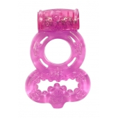 Розовое эрекционное кольцо Rings Treadle с подхватом - Lola Games - в Грозном купить с доставкой