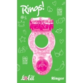 Розовое эрекционное кольцо с вибрацией Rings Ringer - Lola Games - в Грозном купить с доставкой
