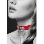 Красный узенький чокер с кольцом - Bijoux Pour Toi - купить с доставкой в Грозном