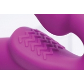 Ярко-розовый безремневой вибрострапон Evoke Vibrating Strapless Silicone Strap-on Dildo - XR Brands - купить с доставкой в Грозном