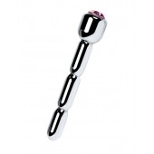 Серебристый уретральный плаг со стразом - 7 см. - ToyFa - купить с доставкой в Грозном