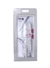 Прозрачная, закрытая насадка с шипами и точками - 13,5 см. - Toyfa Basic - в Грозном купить с доставкой