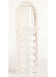 Прозрачная закрытая гелевая насадка - 13,5 см. - Toyfa Basic - в Грозном купить с доставкой