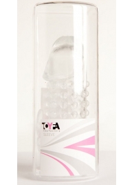 Гелевая прозрачная насадка с 2 отростками - 13 см. - Toyfa Basic - в Грозном купить с доставкой