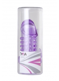 Закрытая фиолетовая насадка с 2 отростками - 13 см. - Toyfa Basic - в Грозном купить с доставкой