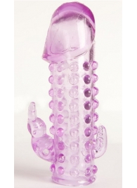 Закрытая фиолетовая насадка с 2 отростками - 13 см. - Toyfa Basic - в Грозном купить с доставкой