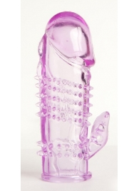 Фиолетовая насадка с коготком и шипами - 13 см. - Toyfa Basic - в Грозном купить с доставкой