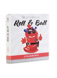 Стимулирующий презерватив-насадка Roll   Ball Strawberry - Sitabella - купить с доставкой в Грозном