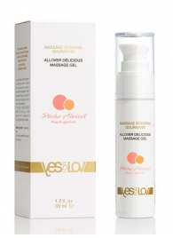 Универсальный массажный гель-смазка Allover Delicious Massage Gel с ароматом персика и аброкоса - 50 мл. - YESforLOV - купить с доставкой в Грозном