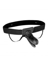 Полый страпон с двумя отростками и вибрацией Unisex Vibrating Hollow Strap-On Double Penetrating Dildo - 17,8 см. - Lux Fetish - купить с доставкой в Грозном