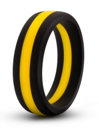 Черно-желтое силиконовое эрекционное кольцо Silicone Go Pro Cock Ring - Blush Novelties - в Грозном купить с доставкой