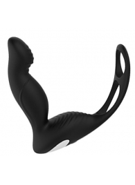 Черный вибромассажер простаты P-PLEASER W ERECTION ENHANCE - Dream Toys - в Грозном купить с доставкой