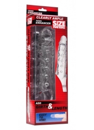 Прозразная закрытая насадка на пенис с поддержкой мошонки Clearly Ample Penis Enhancer - 22 см. - XR Brands - в Грозном купить с доставкой