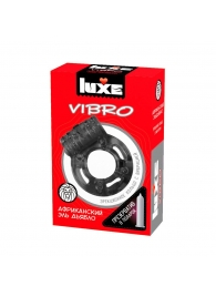 Чёрное эрекционное виброкольцо Luxe VIBRO  Африканский Эль Дьябло  + презерватив - Luxe - в Грозном купить с доставкой