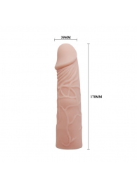Закрытая телесная насадка-фаллос - 17 см. - Sex Expert - в Грозном купить с доставкой