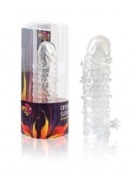 Закрытая прозрачная рельефная насадка Crystal sleeve - 13 см. - Erowoman-Eroman - в Грозном купить с доставкой