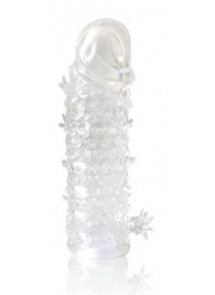 Закрытая прозрачная рельефная насадка Crystal sleeve - 13 см. - Erowoman-Eroman - в Грозном купить с доставкой