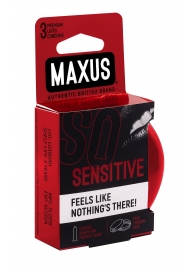 Ультратонкие презервативы в железном кейсе MAXUS Sensitive - 3 шт. - Maxus - купить с доставкой в Грозном