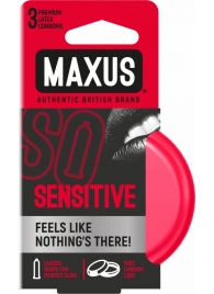 Ультратонкие презервативы в железном кейсе MAXUS Sensitive - 3 шт. - Maxus - купить с доставкой в Грозном