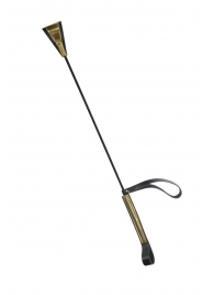 Черно-золотистый стек с хлопушкой из кожи - 62 см. - Sitabella - купить с доставкой в Грозном