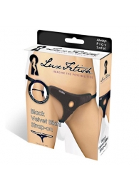 Черные плюшевые трусики для страпона - Lux Fetish - купить с доставкой в Грозном