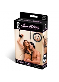 Черные фиксаторы с креплением к двери - Lux Fetish - купить с доставкой в Грозном