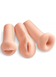 Комплект из 3 мастурбаторов All 3 Holes: вагина, анус, ротик - Pipedream - в Грозном купить с доставкой