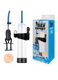 Прозрачная вакуумная вибропомпа Sex Expert с насадкой-вагиной - Sex Expert - в Грозном купить с доставкой