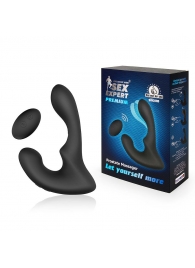 Черный силиконовый вибромассажер простаты с пультом ДУ - Sex Expert - в Грозном купить с доставкой