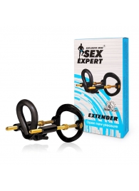 Черный экстендер-растяжитель пениса - Sex Expert - в Грозном купить с доставкой