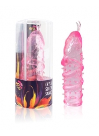 Закрытая рельефная насадка Crystal sleeve snakes в виде змеи с усиками - 14 см. - Erowoman-Eroman - в Грозном купить с доставкой