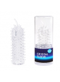 Закрытая рельефная насадка Crystal sleeve с усиками - 12 см. - Erowoman-Eroman - в Грозном купить с доставкой