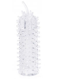 Закрытая рельефная насадка Crystal sleeve с усиками - 12 см. - Erowoman-Eroman - в Грозном купить с доставкой