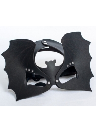Черная кожаная маска на глаза  Летучая мышь - Sitabella - купить с доставкой в Грозном