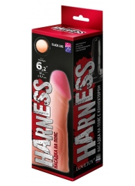 Телесная реалистичная насадка на Harness с коннектором BLACK LINE - 17 см. - LOVETOY (А-Полимер) - купить с доставкой в Грозном