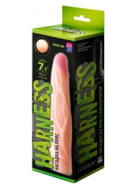 Телесная насадка с венками на Harness с коннектором GREEN LINE - 18 см. - LOVETOY (А-Полимер) - купить с доставкой в Грозном