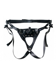 Черный пояс-трусики с насадкой  Soft-Принц  - 17 см. - LOVETOY (А-Полимер) - купить с доставкой в Грозном