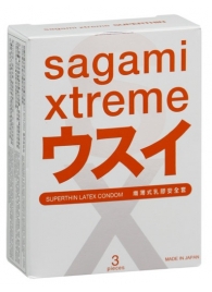 Ультратонкие презервативы Sagami Xtreme SUPERTHIN - 3 шт. - Sagami - купить с доставкой в Грозном