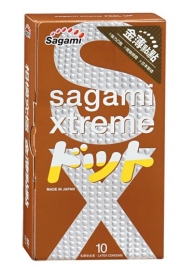 Презервативы Sagami Xtreme FEEL UP с точечной текстурой и линиями прилегания - 10 шт. - Sagami - купить с доставкой в Грозном
