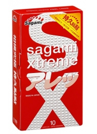 Утолщенные презервативы Sagami Xtreme Feel Long с точками - 10 шт. - Sagami - купить с доставкой в Грозном