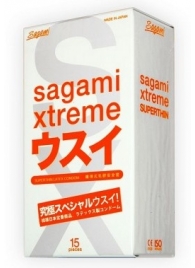 Ультратонкие презервативы Sagami Xtreme SUPERTHIN - 15 шт. - Sagami - купить с доставкой в Грозном