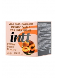 Массажная свеча для поцелуев Peach с ароматом персика - 30 гр. - INTT - купить с доставкой в Грозном