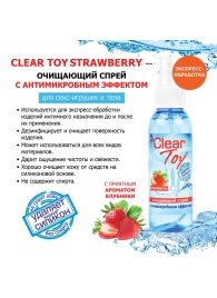 Очищающий спрей для игрушек CLEAR TOY Strawberry - 100 мл. - Биоритм - купить с доставкой в Грозном