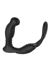 Черная анальная пробка NEXUS SIMUL8 с фиксацией на теле кольцами - Nexus Range - в Грозном купить с доставкой