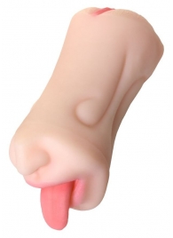 Телесный двусторонний мастурбатор Fruity Tongue - ротик и вагина - ToyFa - в Грозном купить с доставкой