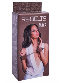 Коричневые кожаные наручники Maya - Rebelts - купить с доставкой в Грозном