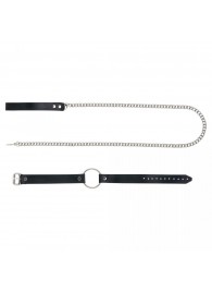 Черный поводок и чокер с кольцом Rada - Rebelts - купить с доставкой в Грозном