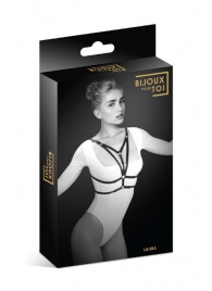 Черная упряжь на грудь Laura - Bijoux Pour Toi - купить с доставкой в Грозном